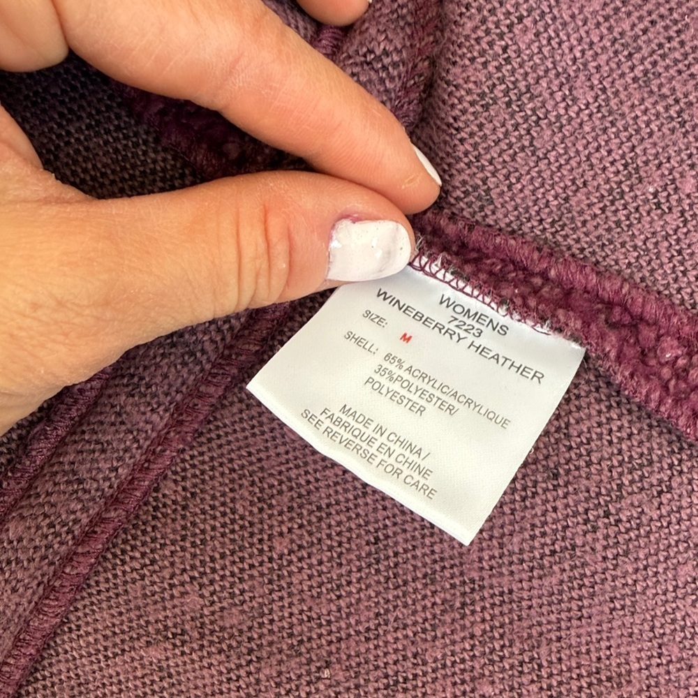 Woolrich Sherpa Zip Up Jacket Fitted Purple Pink Size Medium - Picture 14 of 14